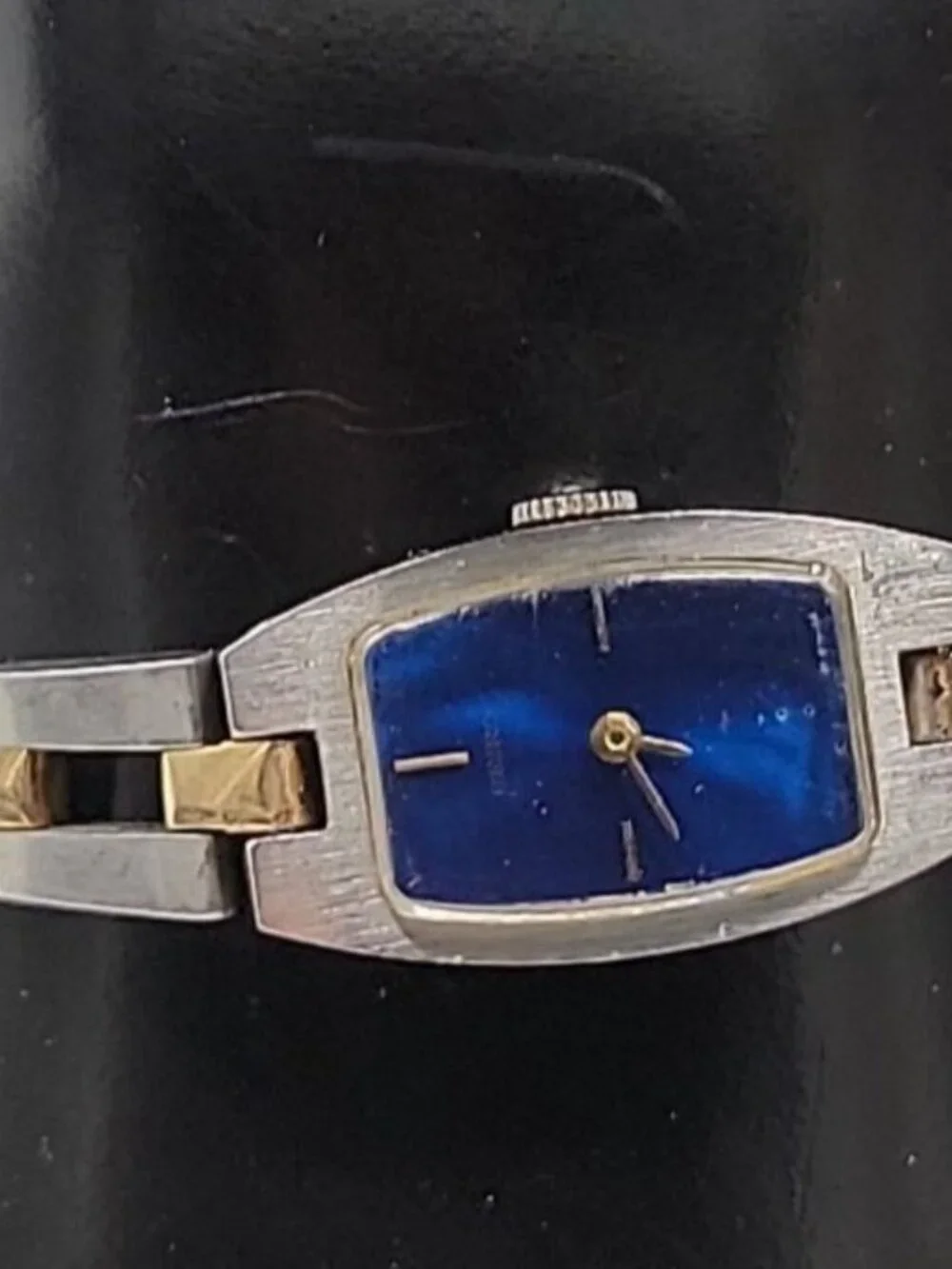 Vintage Seiko Mechanical Hand-Wind Ladies Watch Blue Dial Two-Tone Running 6.5